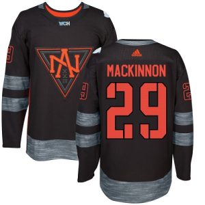 Lapsille NHL Pohjois-Amerikka Team #29 Nathan MacKinnon Authentic Musta Vieras 2016 World Cup